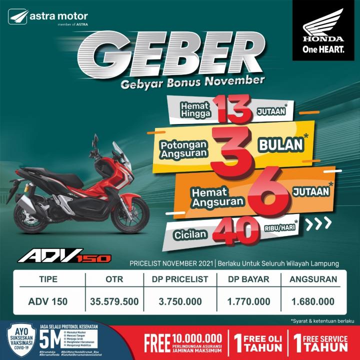 Diskon Honda ADV 150 Bulan Ini Tembus Rp 1,9 Juta